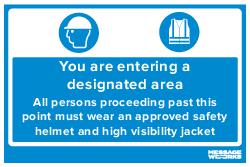 WEAR SAFETY HELMETS AND HIGH VISIBILITY JACKET (83769)