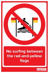 No surfing between the red-and-yellow flags