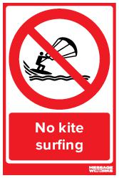 No kite surfing