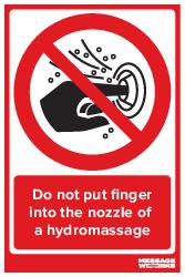 Do not put finger into the nozzle of a hydromassage