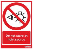 Do not stare at light source
