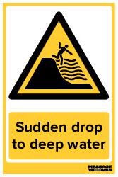 Sudden drop to deep water