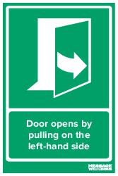 Door opens by pulling on the left-hand side