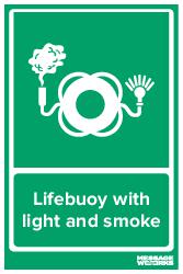 Lifebuoy with light and smoke