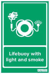 Lifebuoy with light and smoke