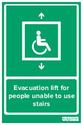 Evacuation lift for people unable to use stairs