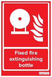 Fixed fire extinguishing bottle