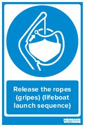 Release the ropes (gripes) (lifeboat launch sequence)