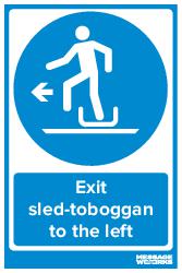 Exit sled-toboggan to the left