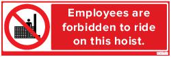 EMPLOYEES FORBIDDEN ON HOIST (81762)